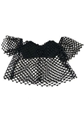 Ecru Lab Black Mesh Crochet Off The Shoulder Top Bra Top size Small